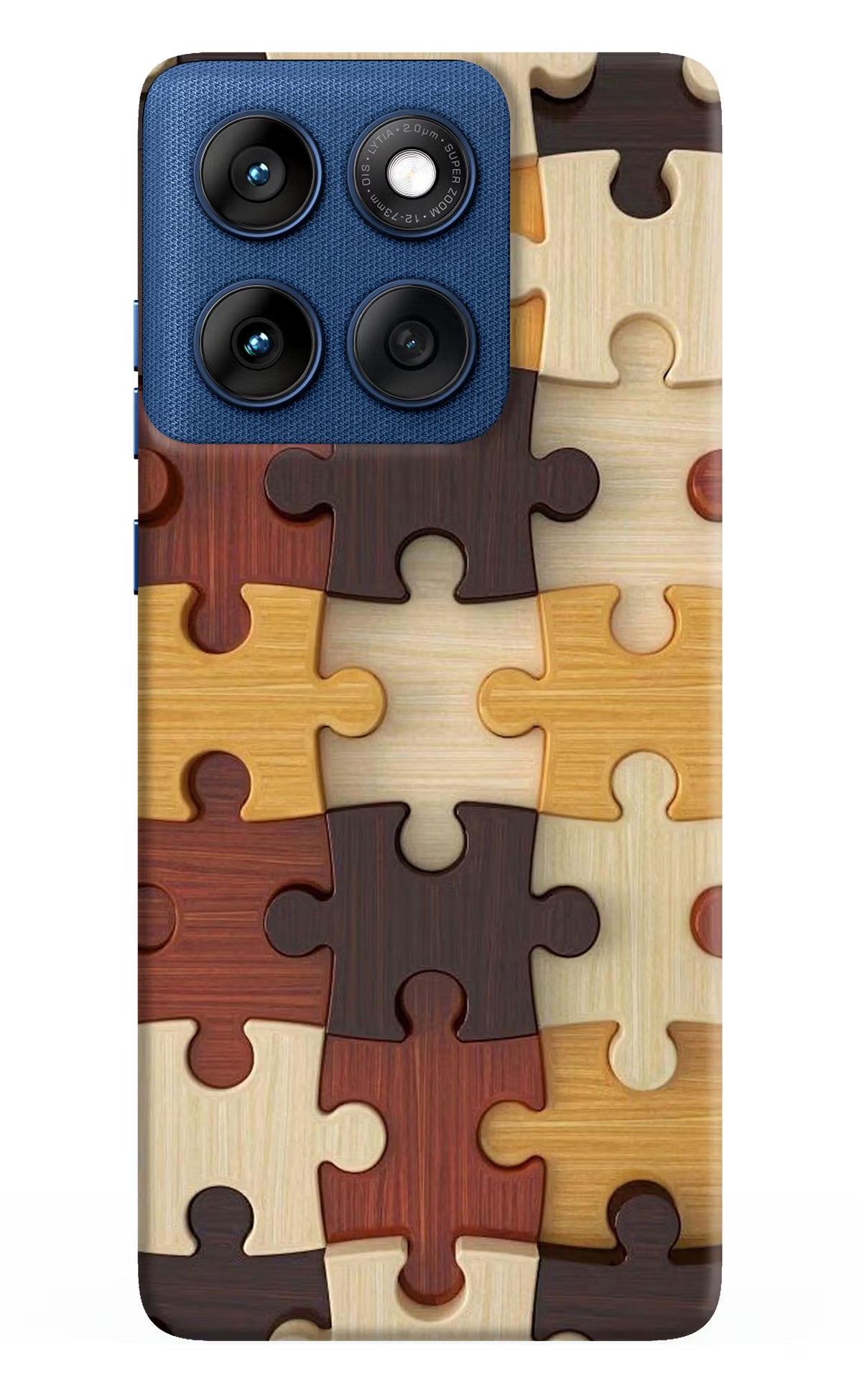 Wooden Puzzle Moto Edge 60 Back Cover