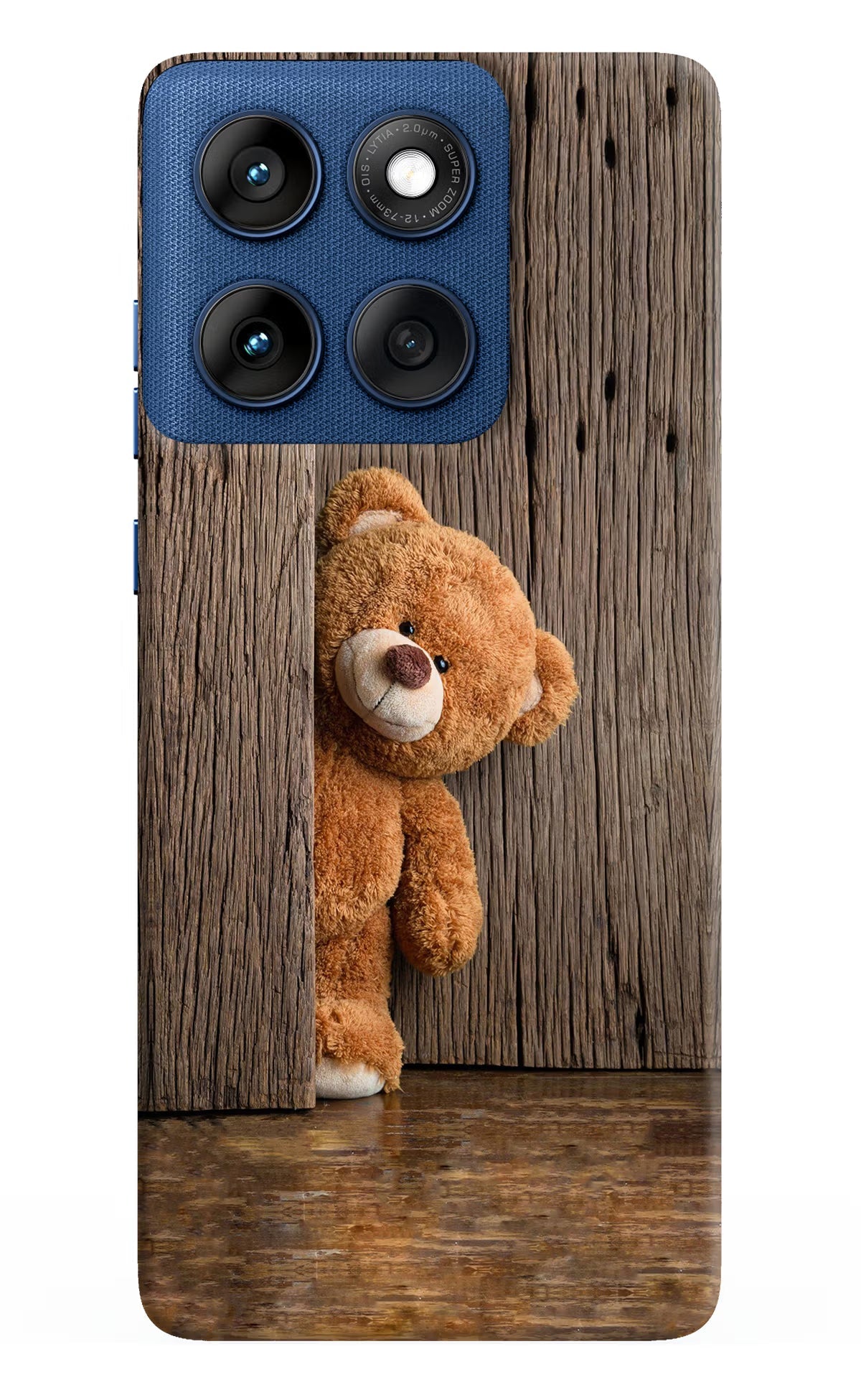 Teddy Wooden Moto Edge 60 Back Cover