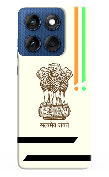 Satyamev Jayate Brown Logo Moto Edge 60 Back Cover