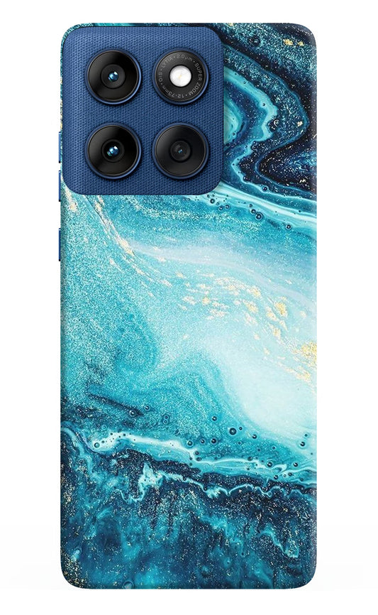 Blue Glitter Marble Moto Edge 60 Back Cover
