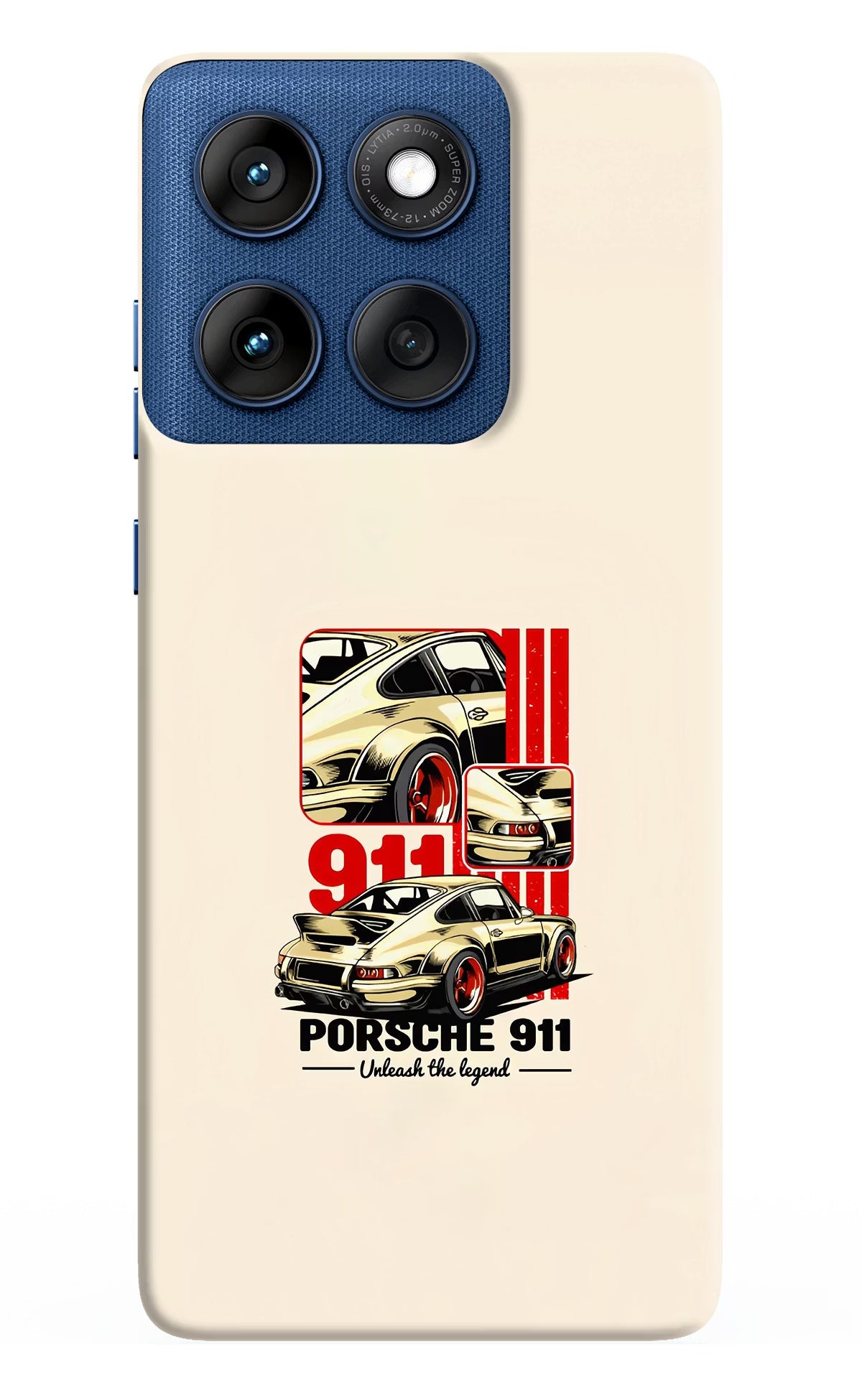 Classic Porsche 911 Moto Edge 60 Back Cover