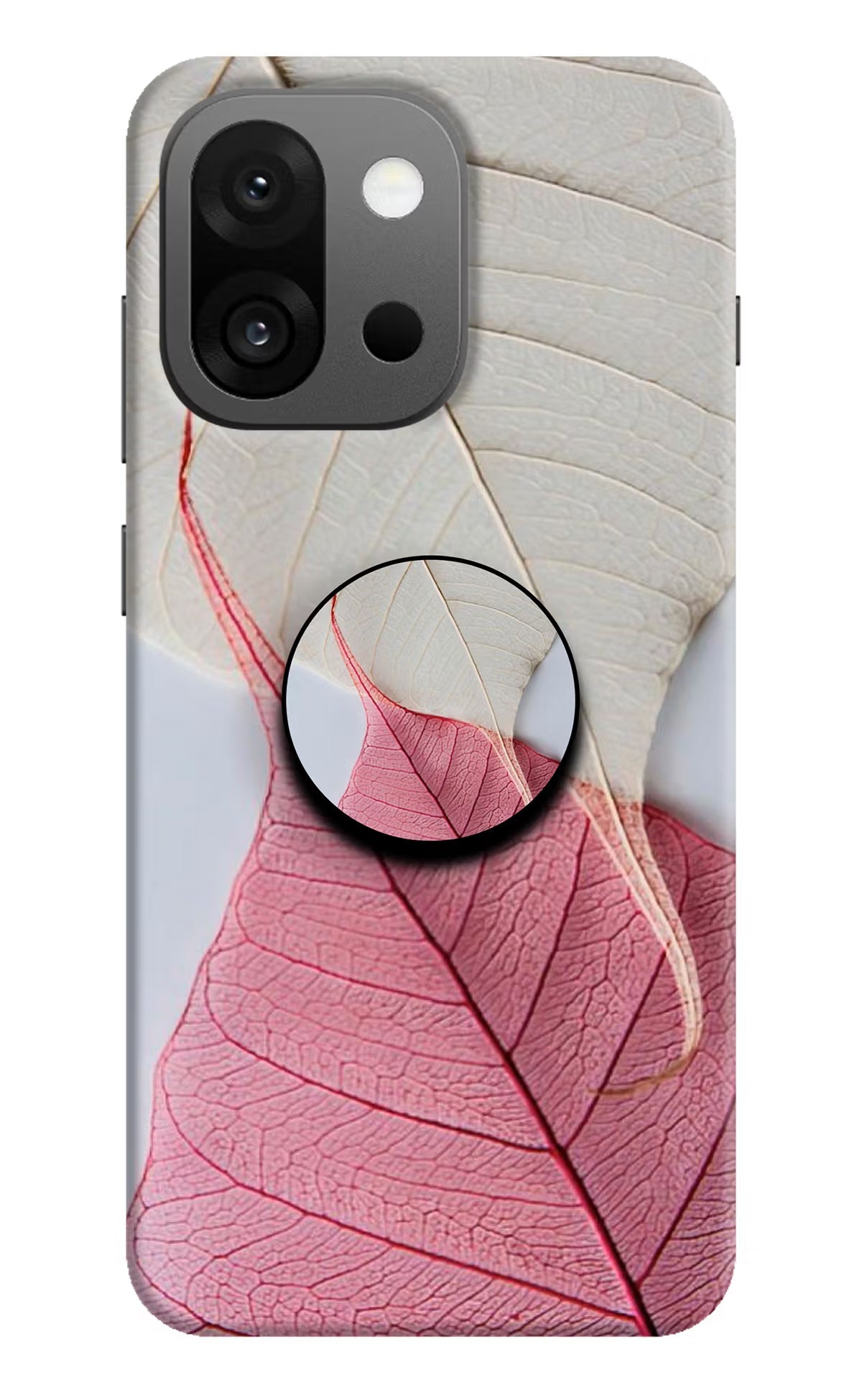 White Pink Leaf OnePlus 13s Pop Case