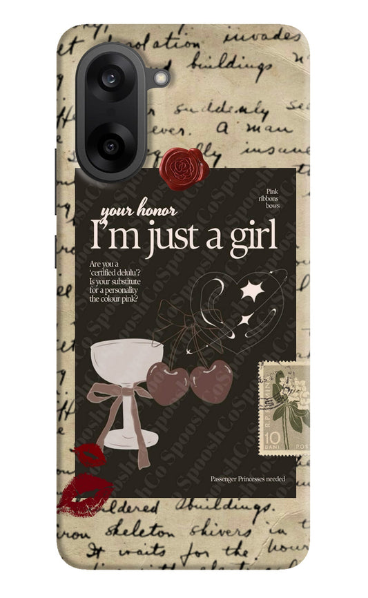 I am just a girl OnePlus Nord CE5 Back Cover