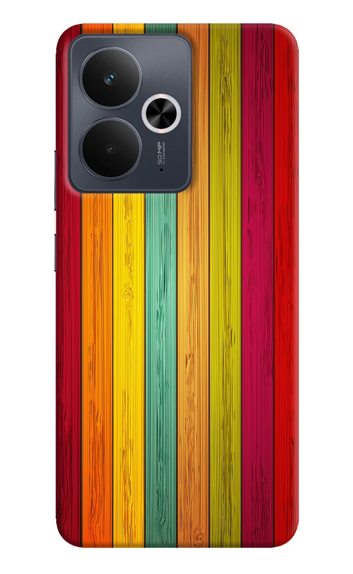 Multicolor Wooden Realme 14T 5G Back Cover