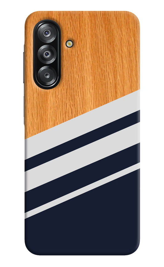 Blue and white wooden Samsung A26 Back Cover