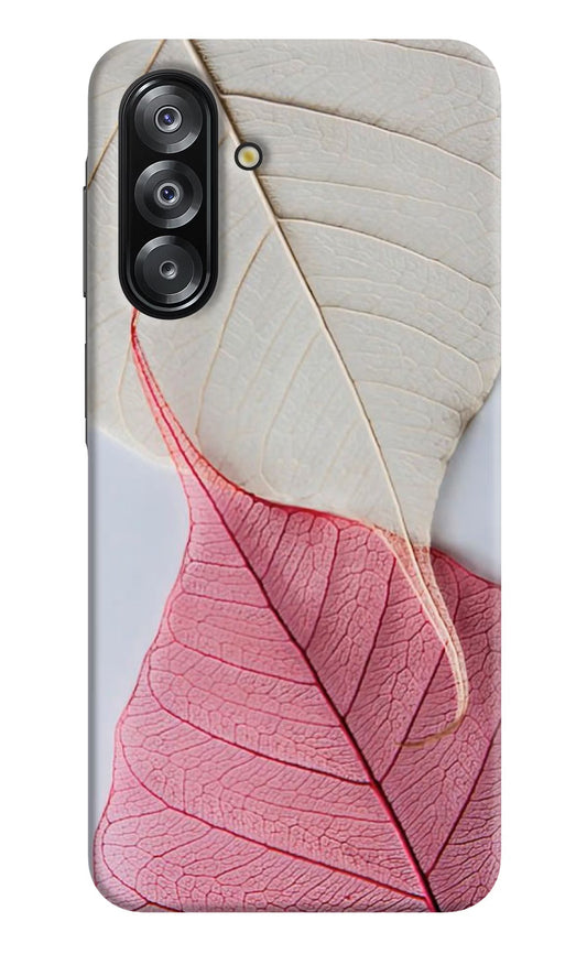 White Pink Leaf Samsung A26 Back Cover