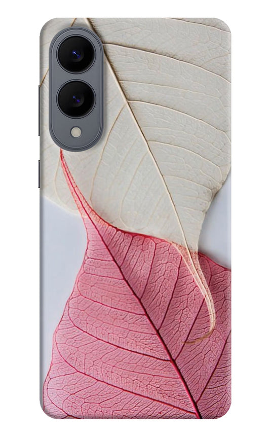 White Pink Leaf Samsung S25 Edge Back Cover