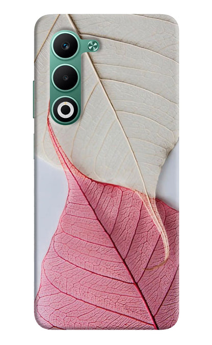 White Pink Leaf Oppo A5 5G Back Cover