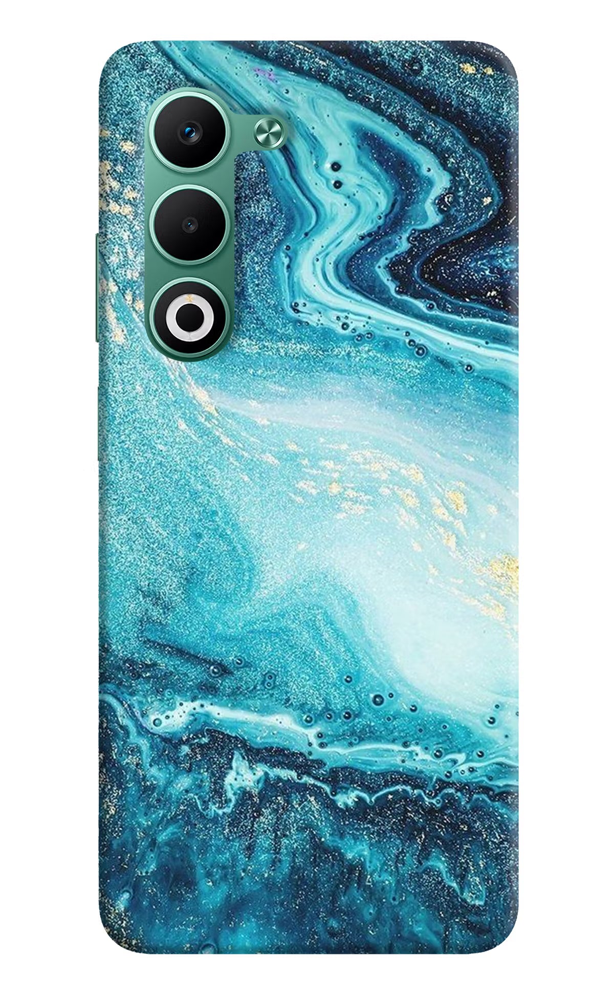 Blue Glitter Marble Oppo A5 5G Back Cover