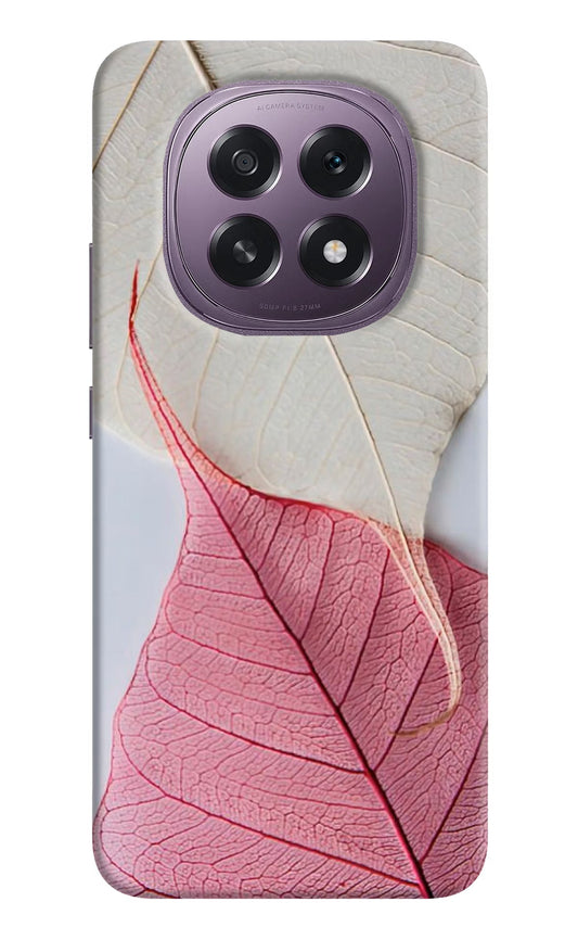 White Pink Leaf Oppo F29 5G Back Cover