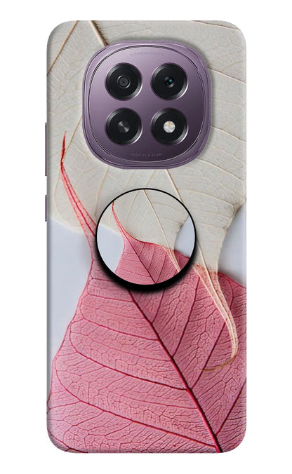 White Pink Leaf Oppo F29 5G Pop Case
