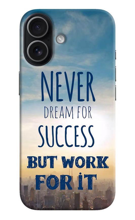 Never Dream For Success But Work For It iPhone 17 Back Cover