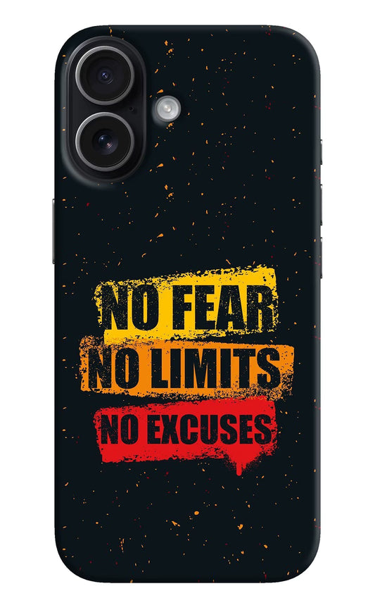 No Fear No Limits No Excuse iPhone 17 Back Cover
