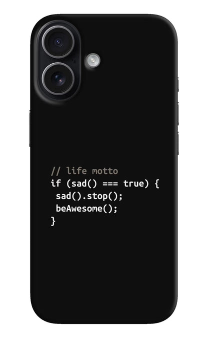 Life Motto Code iPhone 17 Back Cover