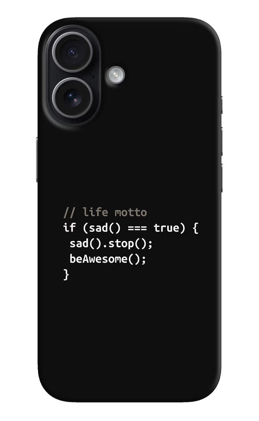 Life Motto Code iPhone 17 Back Cover