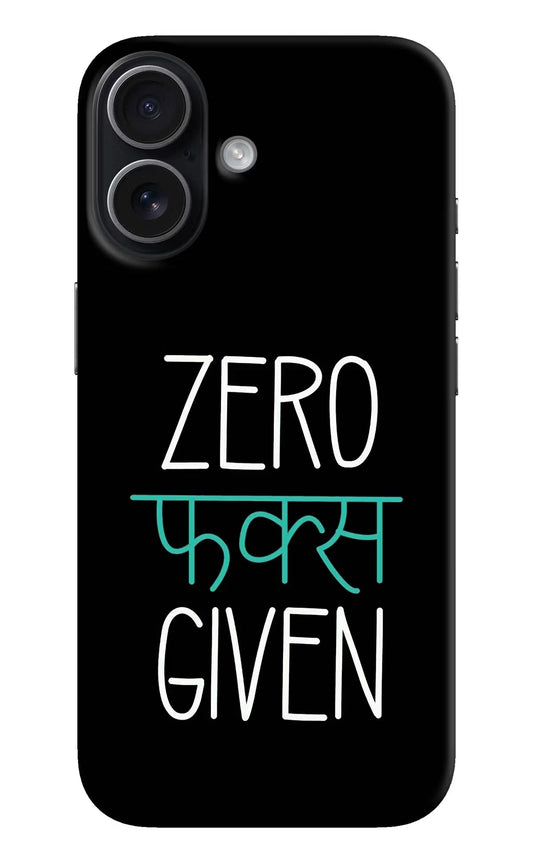 Zero Fucks Given iPhone 17 Back Cover