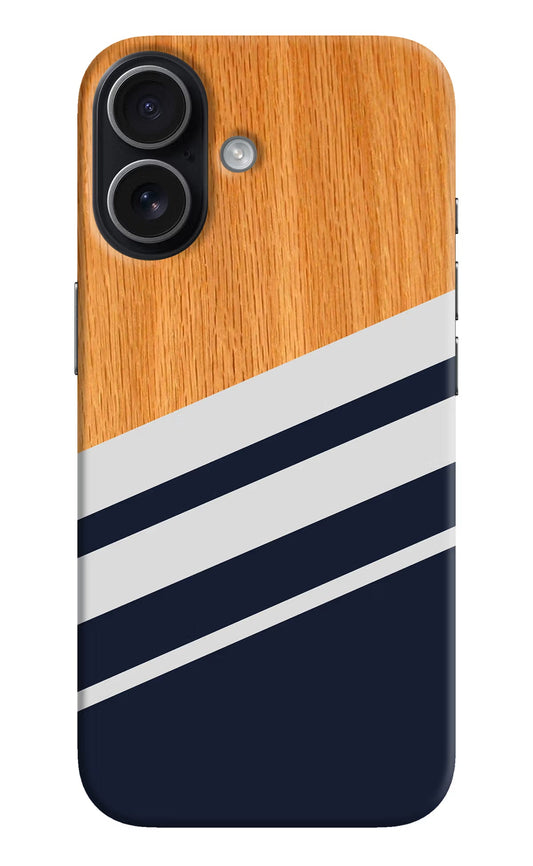 Blue and white wooden iPhone 17 Back Cover