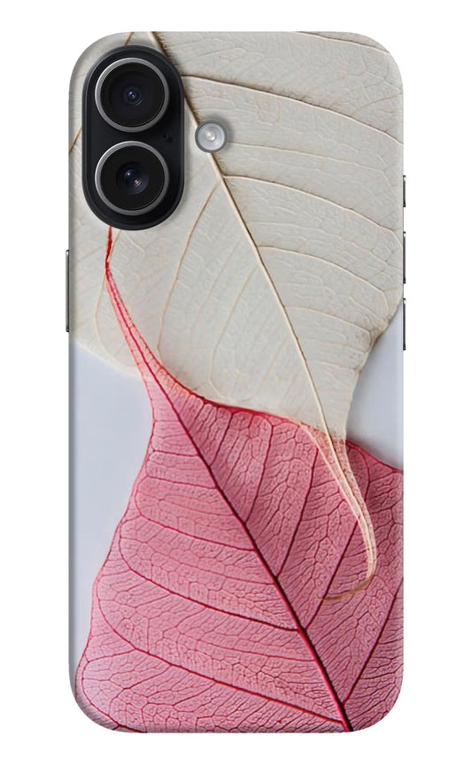 White Pink Leaf iPhone 17 Back Cover