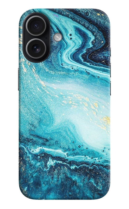 Blue Glitter Marble iPhone 17 Back Cover