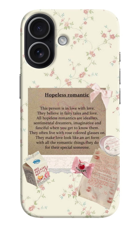 Hopeless Romantic iPhone 17 Back Cover