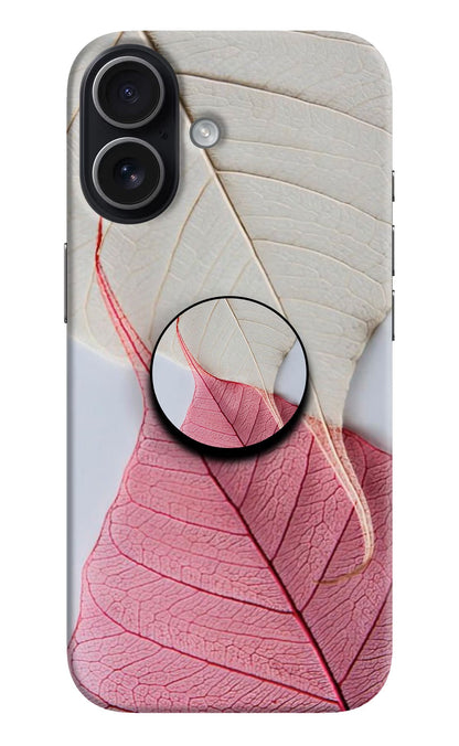 White Pink Leaf iPhone 17 Pop Case