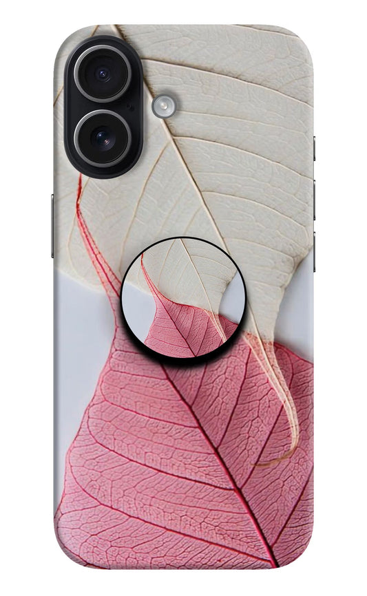 White Pink Leaf iPhone 17 Pop Case