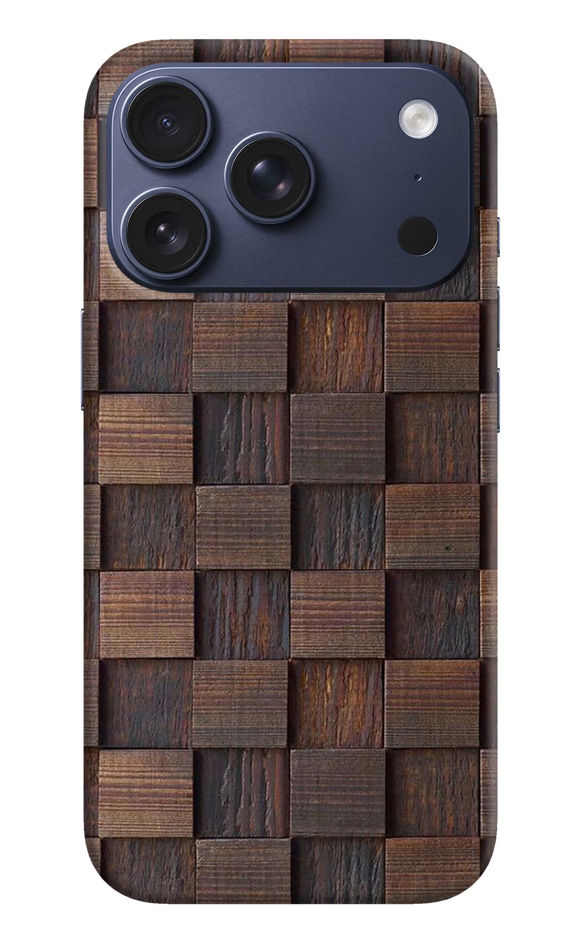 Wooden Cube Design iPhone 17 Pro Back Cover