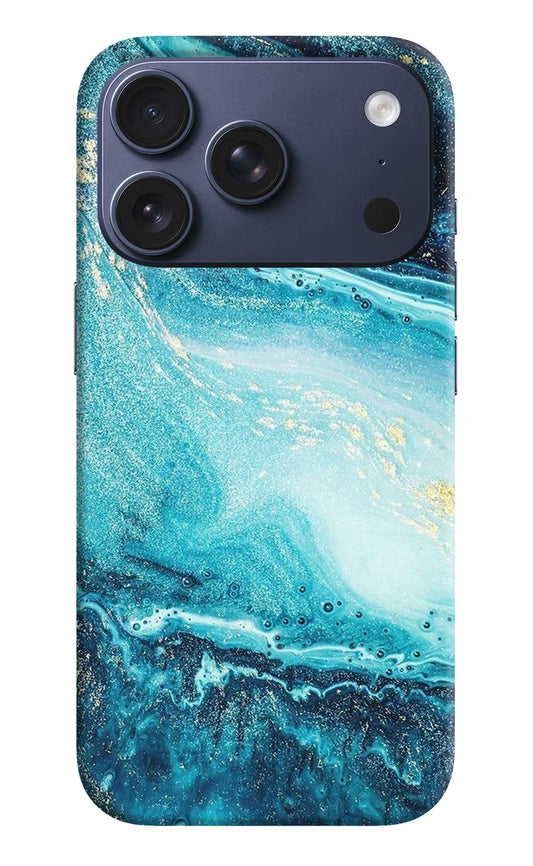 Blue Glitter Marble iPhone 17 Pro Back Cover