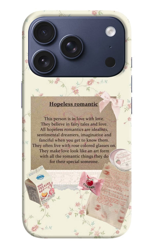 Hopeless Romantic iPhone 17 Pro Back Cover