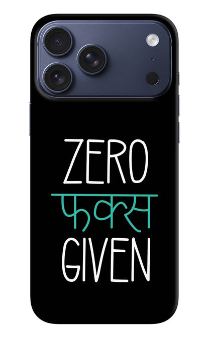 Zero Fucks Given iPhone 17 Pro Max Back Cover