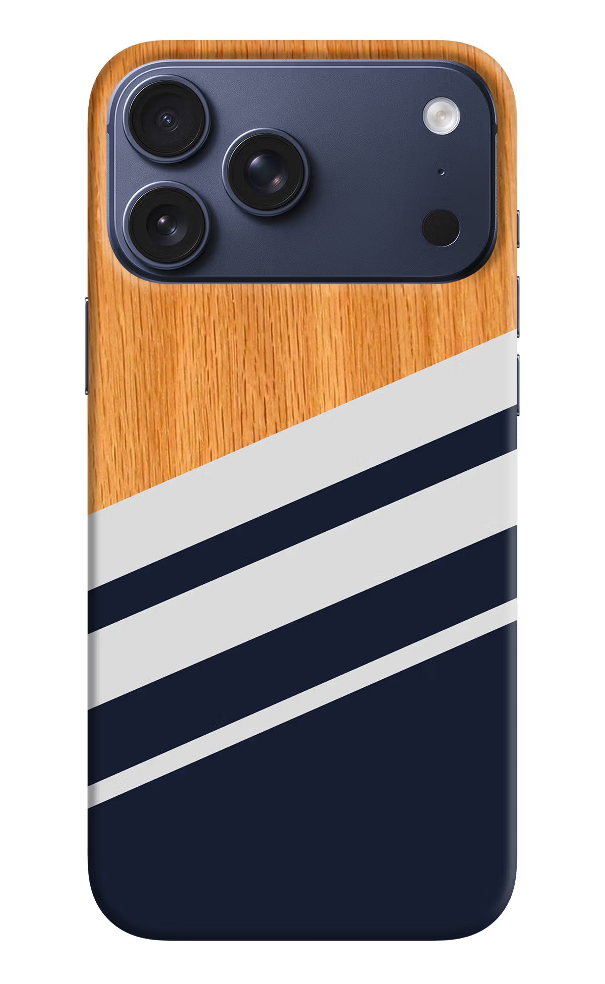Blue and white wooden iPhone 17 Pro Max Back Cover