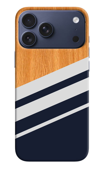 Blue and white wooden iPhone 17 Pro Max Back Cover