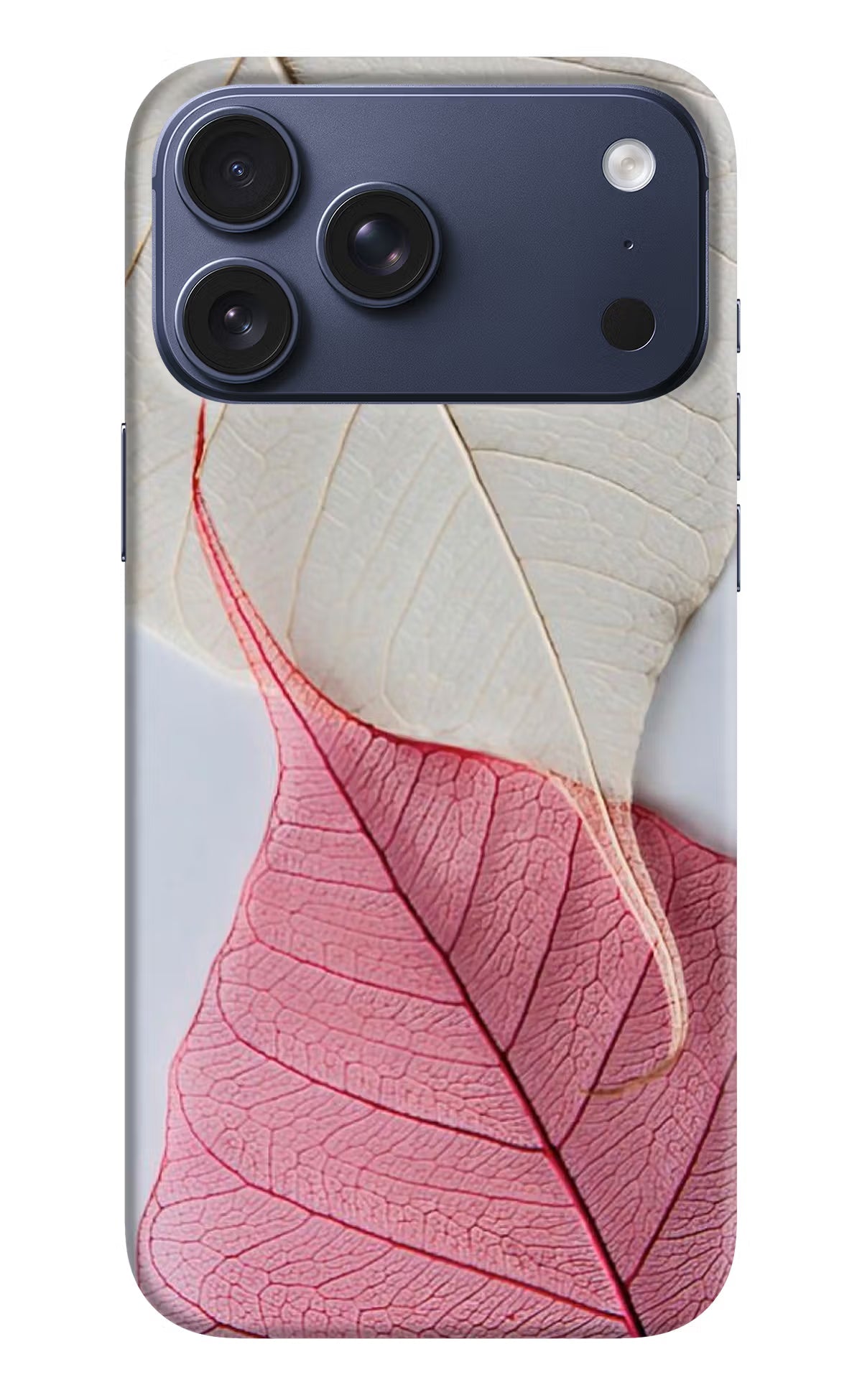 White Pink Leaf iPhone 17 Pro Max Back Cover