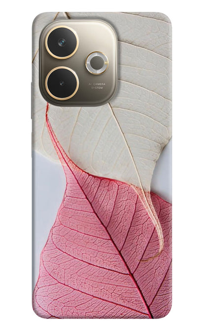 White Pink Leaf Oppo A5 Pro 5G Back Cover