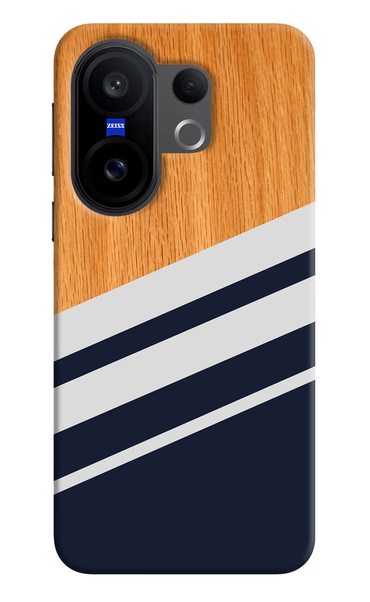 Blue and white wooden Vivo X200 FE Back Cover