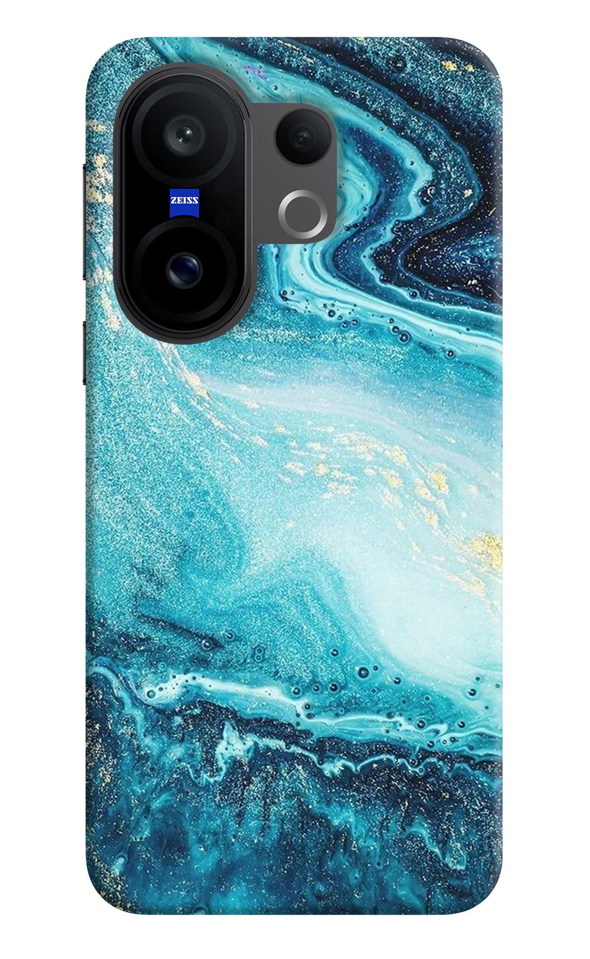Blue Glitter Marble Vivo X200 FE Back Cover