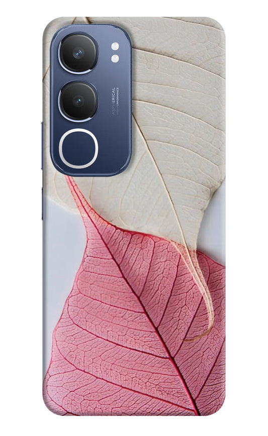 White Pink Leaf Vivo Y29 5G Back Cover