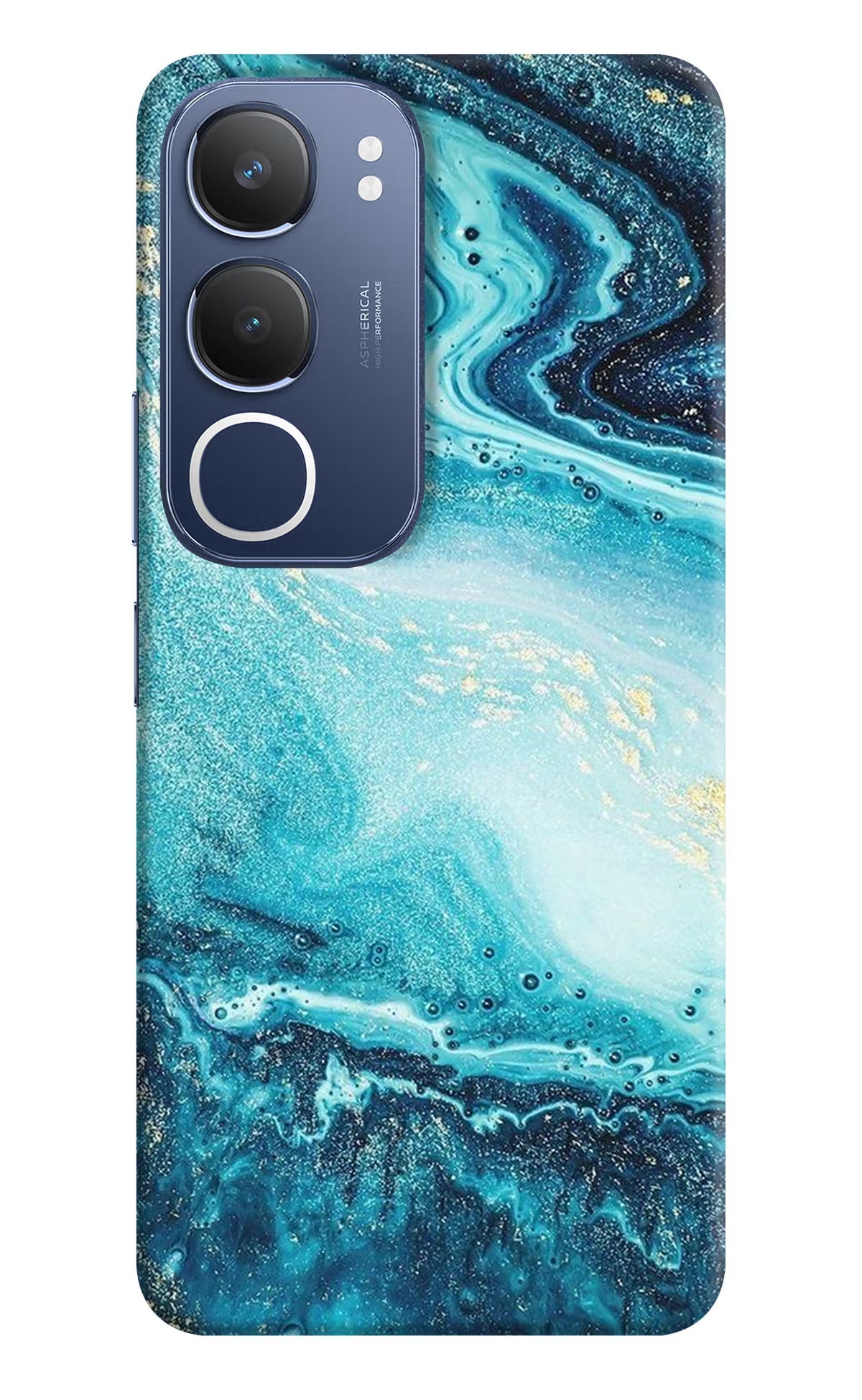 Blue Glitter Marble Vivo Y29 5G Back Cover