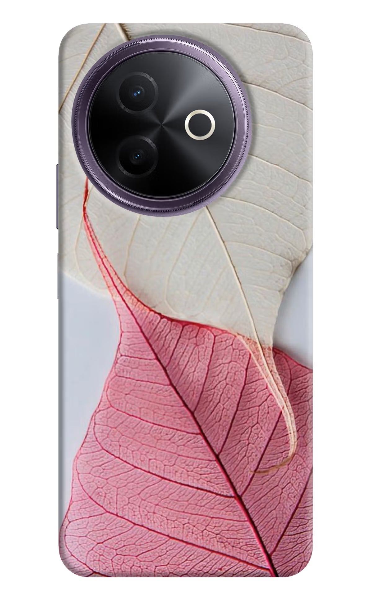 White Pink Leaf Vivo Y39 5G Back Cover