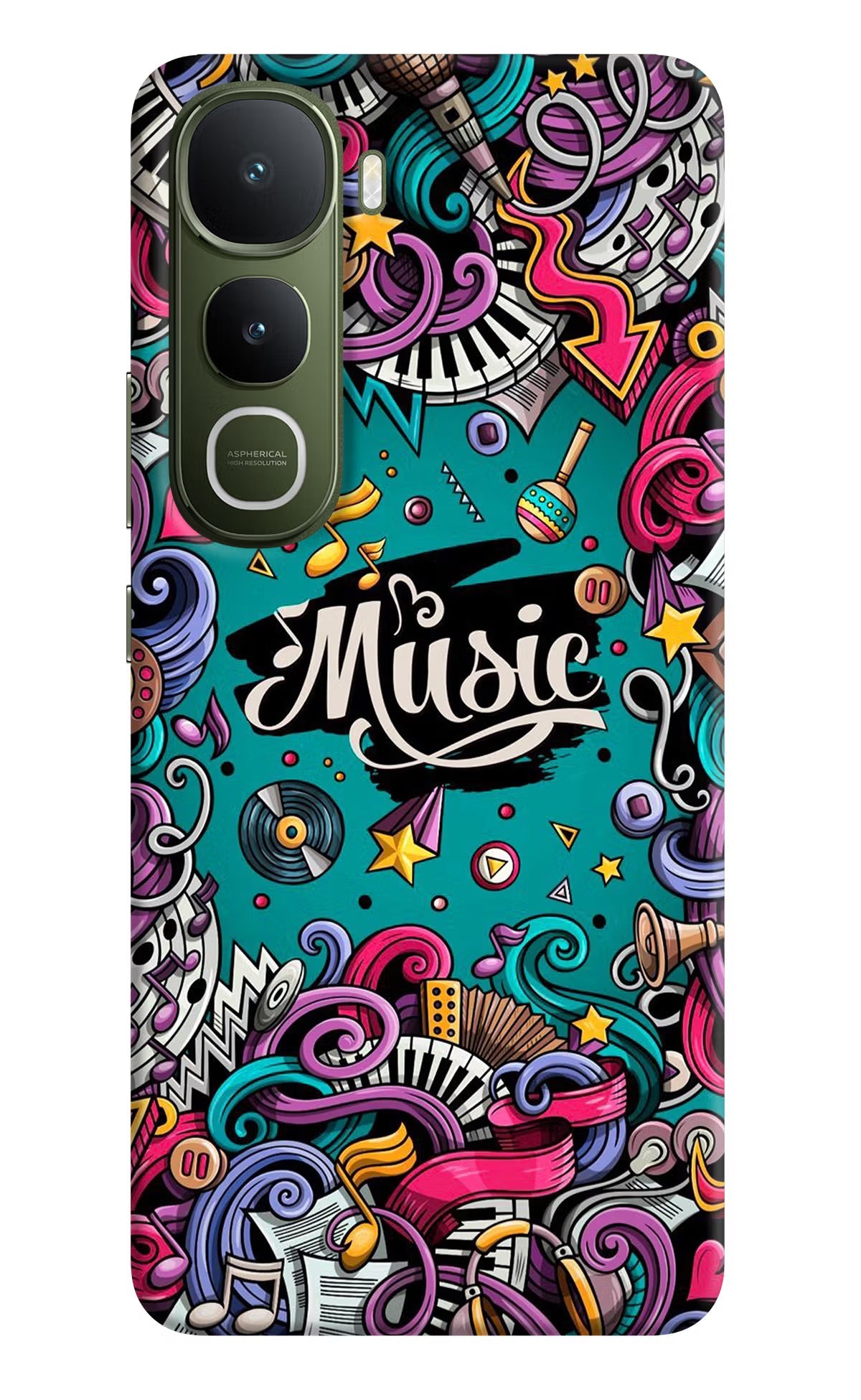 Music Graffiti Vivo Y400 5G Back Cover