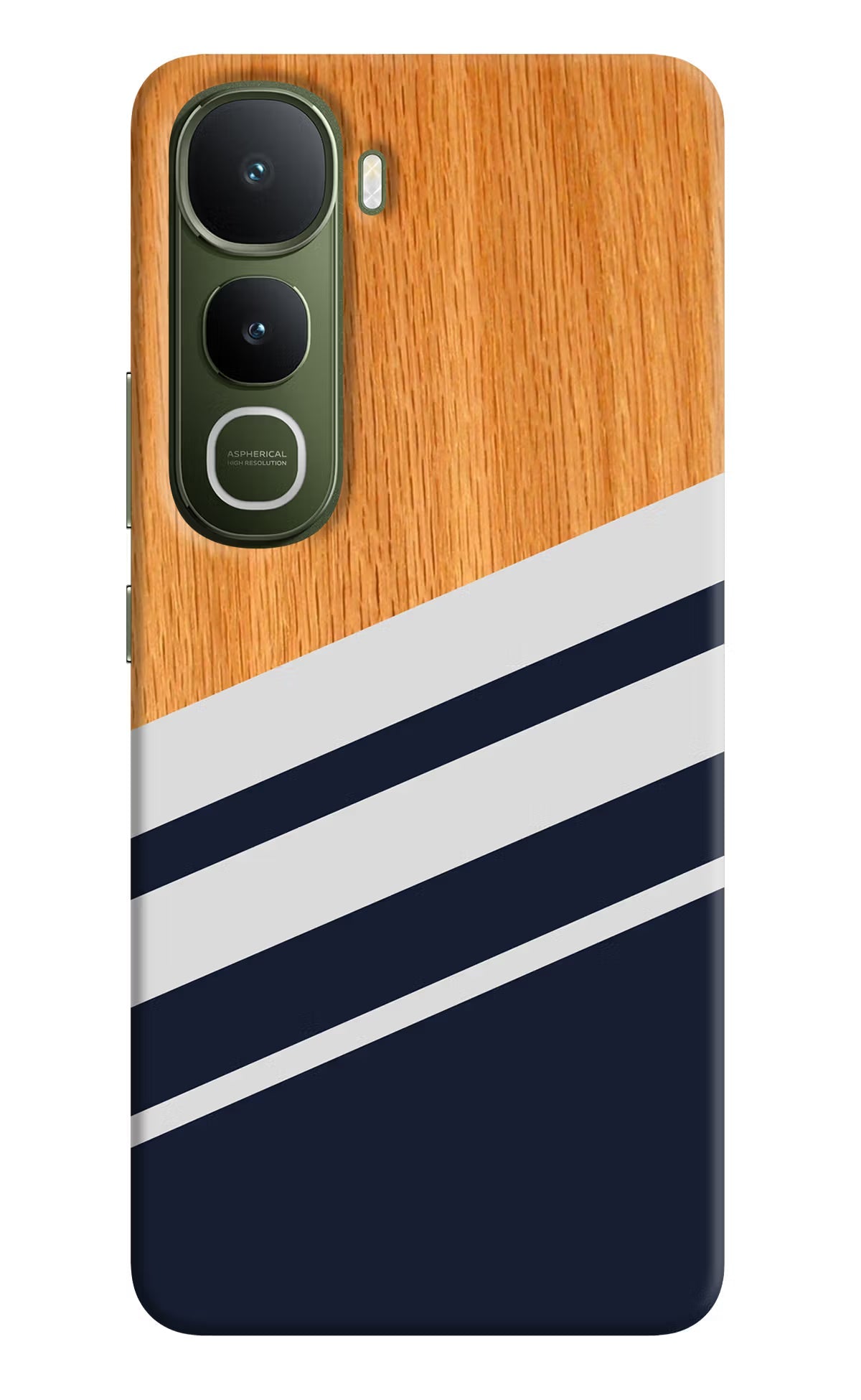 Blue and white wooden Vivo Y400 5G Back Cover