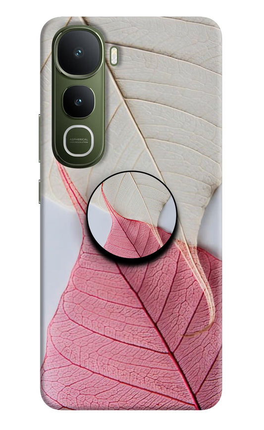 White Pink Leaf Vivo Y400 5G Pop Case