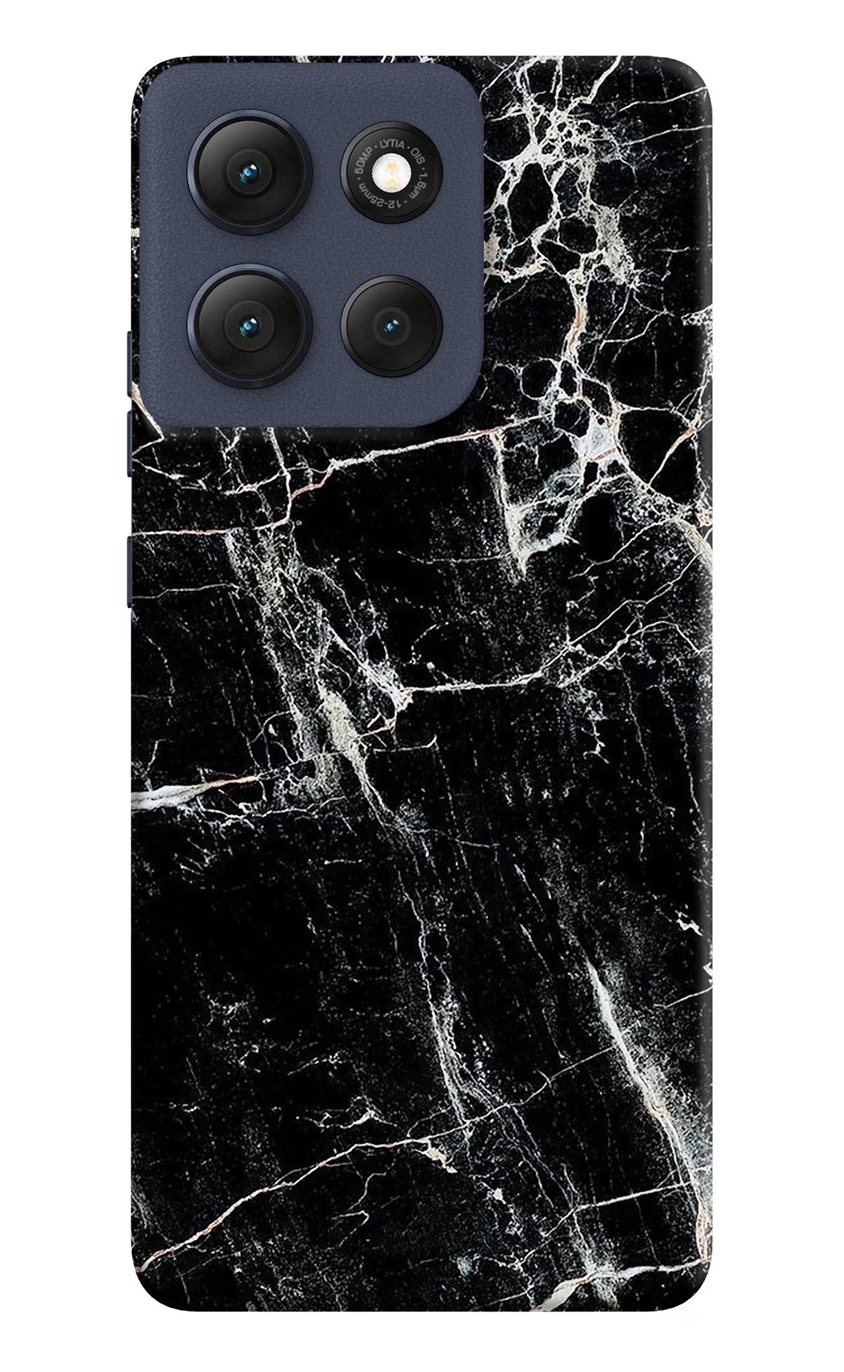 Black Marble Texture Moto G86 Power Back Cover