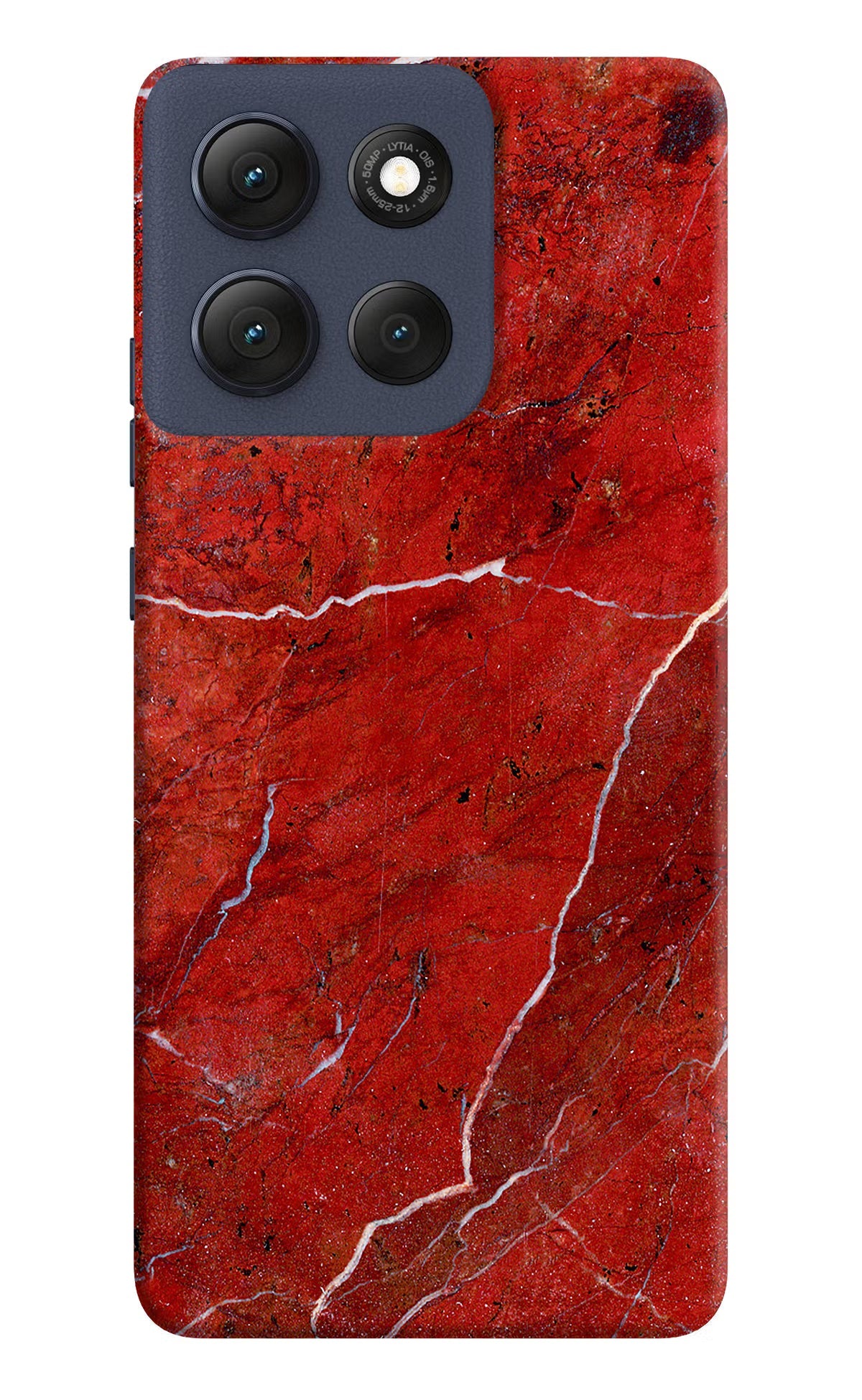 Red Marble Design Moto G86 Power Back Cover