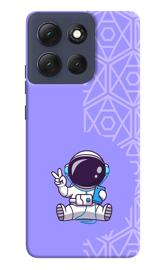 Cute Astronaut Chilling Moto G86 Power Back Cover