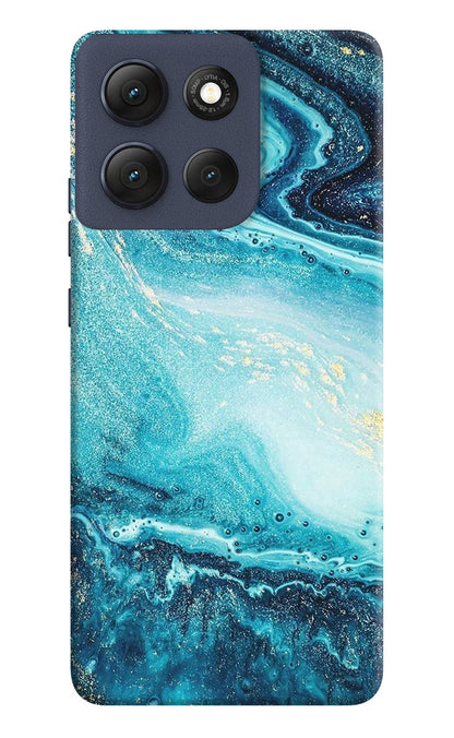 Blue Glitter Marble Moto G86 Power Back Cover