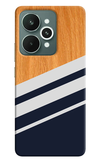 Blue and white wooden Realme 15 Back Cover