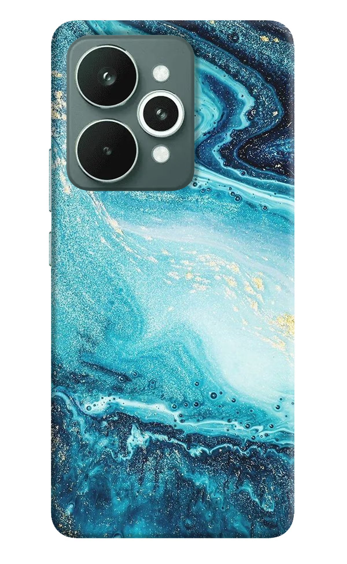 Blue Glitter Marble Realme 15 Back Cover