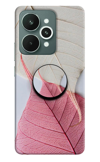 White Pink Leaf Realme 15 Pop Case