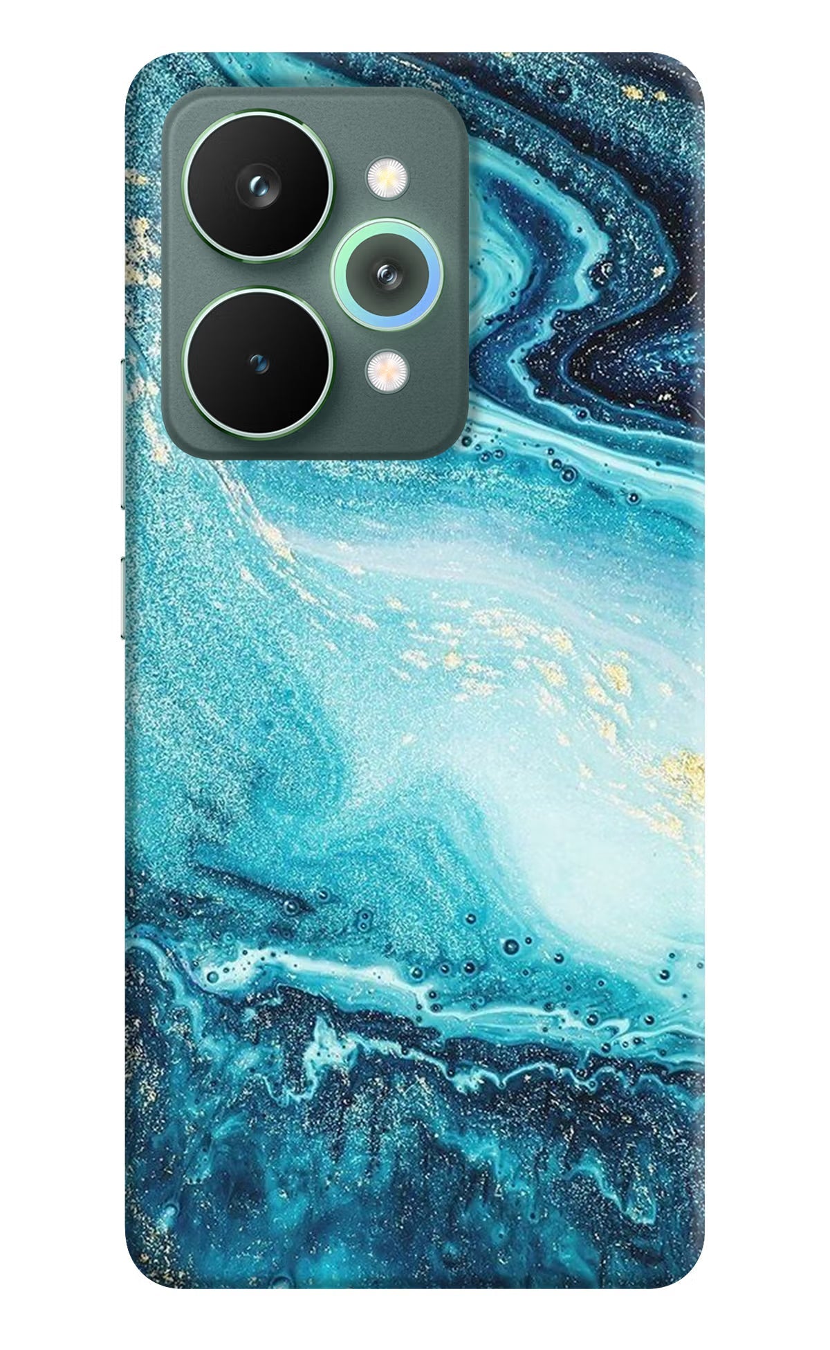 Blue Glitter Marble Realme 15 Pro Back Cover